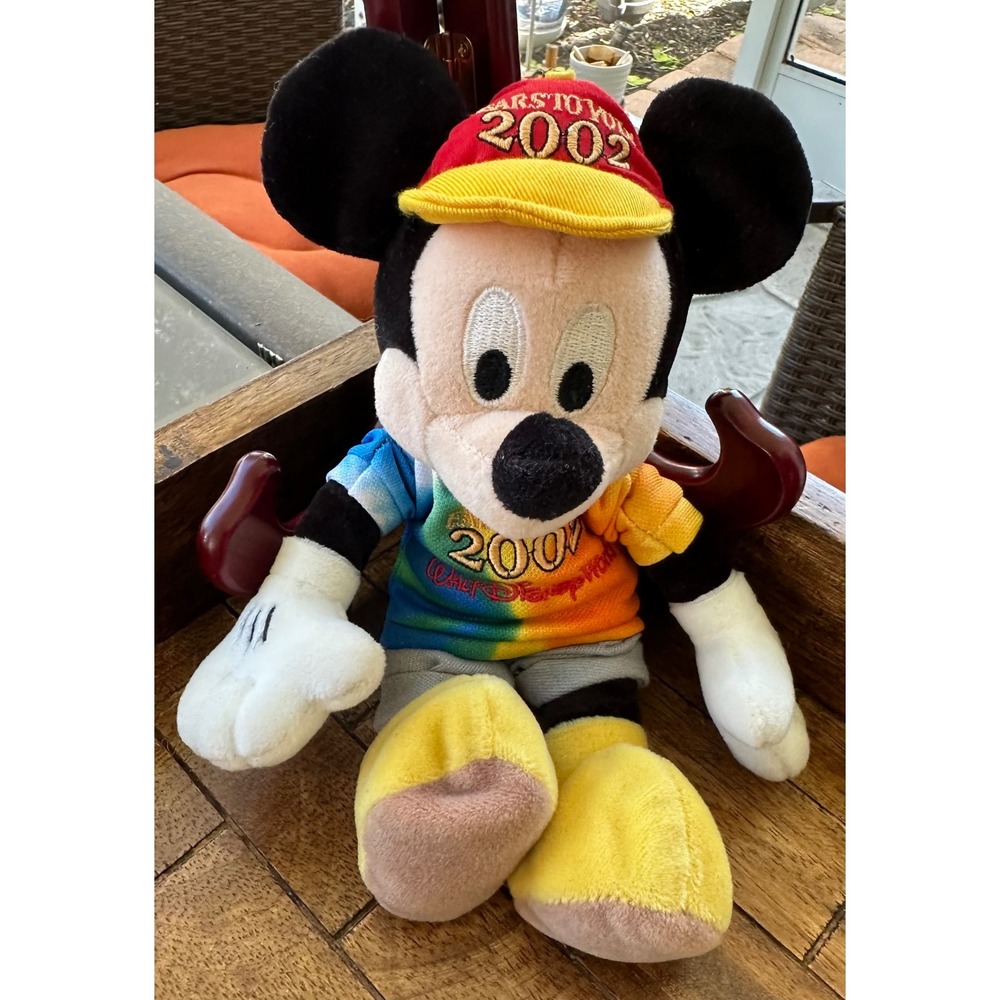Disney Mickey Mouse Plush Walt Disney World 2002 Baseball Cap Tie Dye